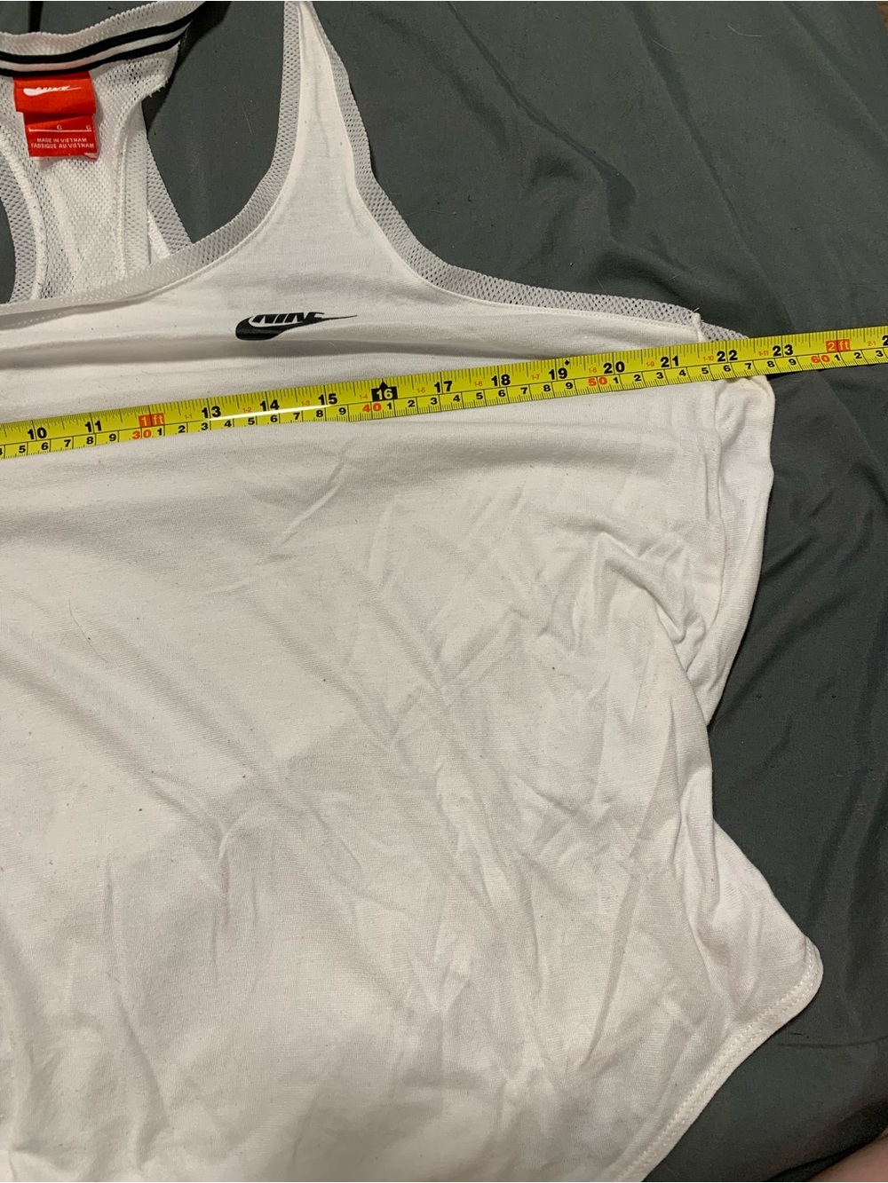 White Nike Racerback Tank Top - Picture 6 of 8
